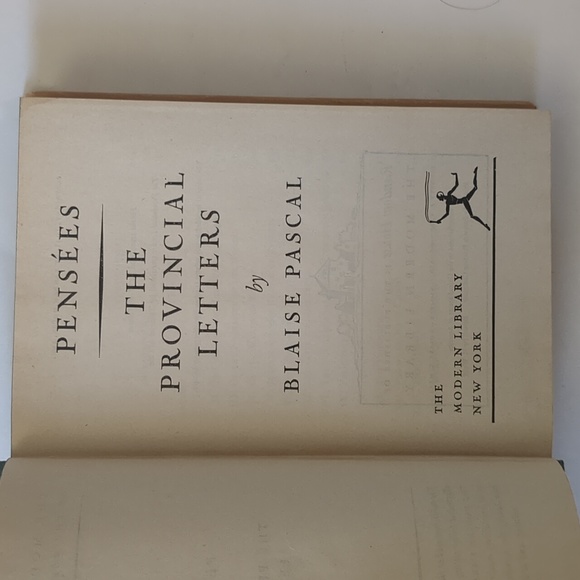Pascal's Pensees and The Provincial Letters - Modern Library 1941 ed. - Picture 5 of 10